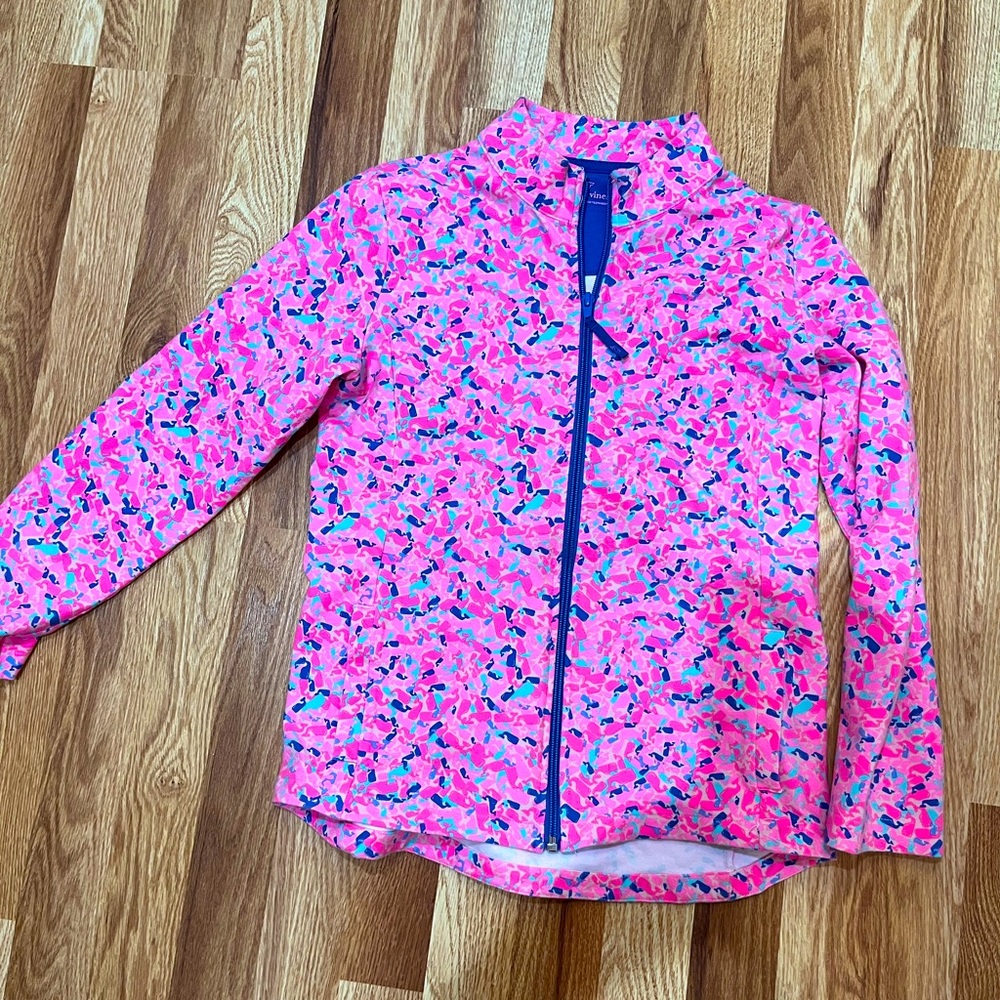 Vineyard vines whale print zip size girls L 14